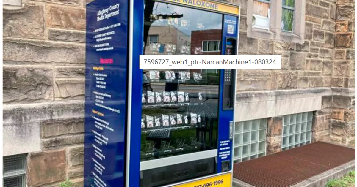 Narcan vending-machine access at Tree of Life Open Bible Church